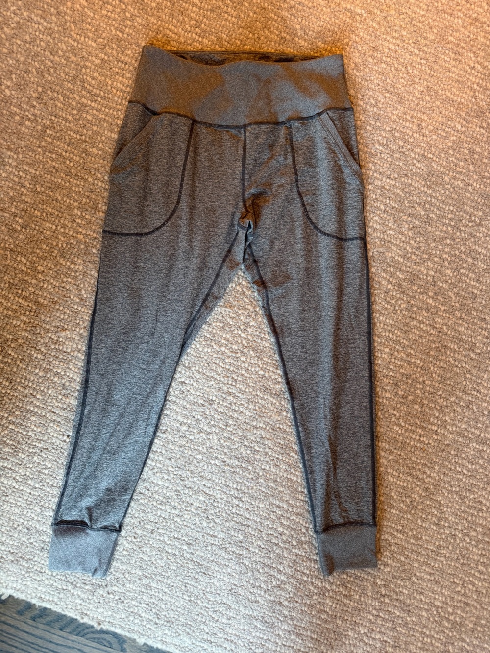 Zella Women's Gray Heathered Jogger Leggings with High Waist